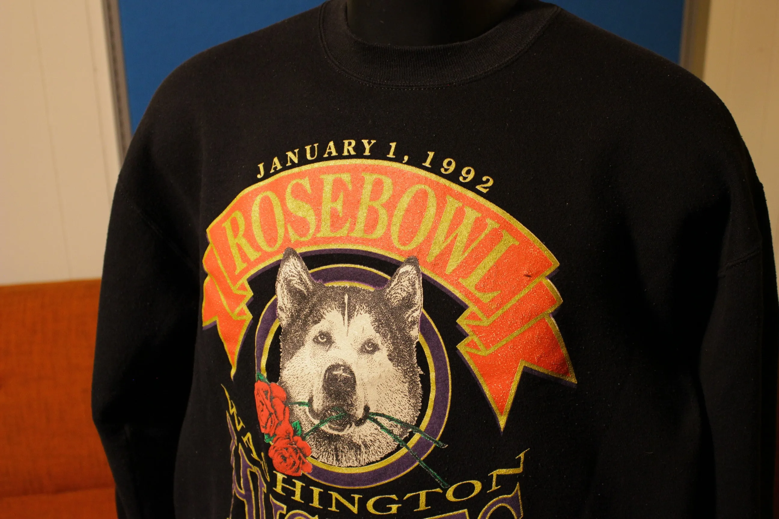 1992 Rosebowl Sweatshirt Washington State Huskies Bad To The Bone Vintage Seattle