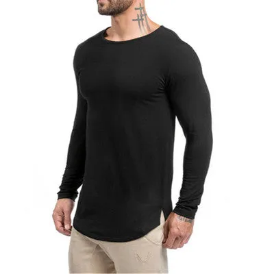 2020 Autumn And Winter Muscle Aesthetic Sports T-Shirt Fitness Running Top Cotton Round Neck Long Sl