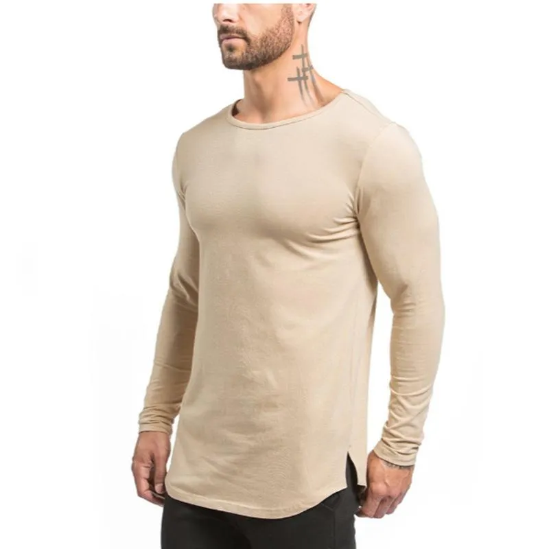 2020 Autumn And Winter Muscle Aesthetic Sports T-Shirt Fitness Running Top Cotton Round Neck Long Sl