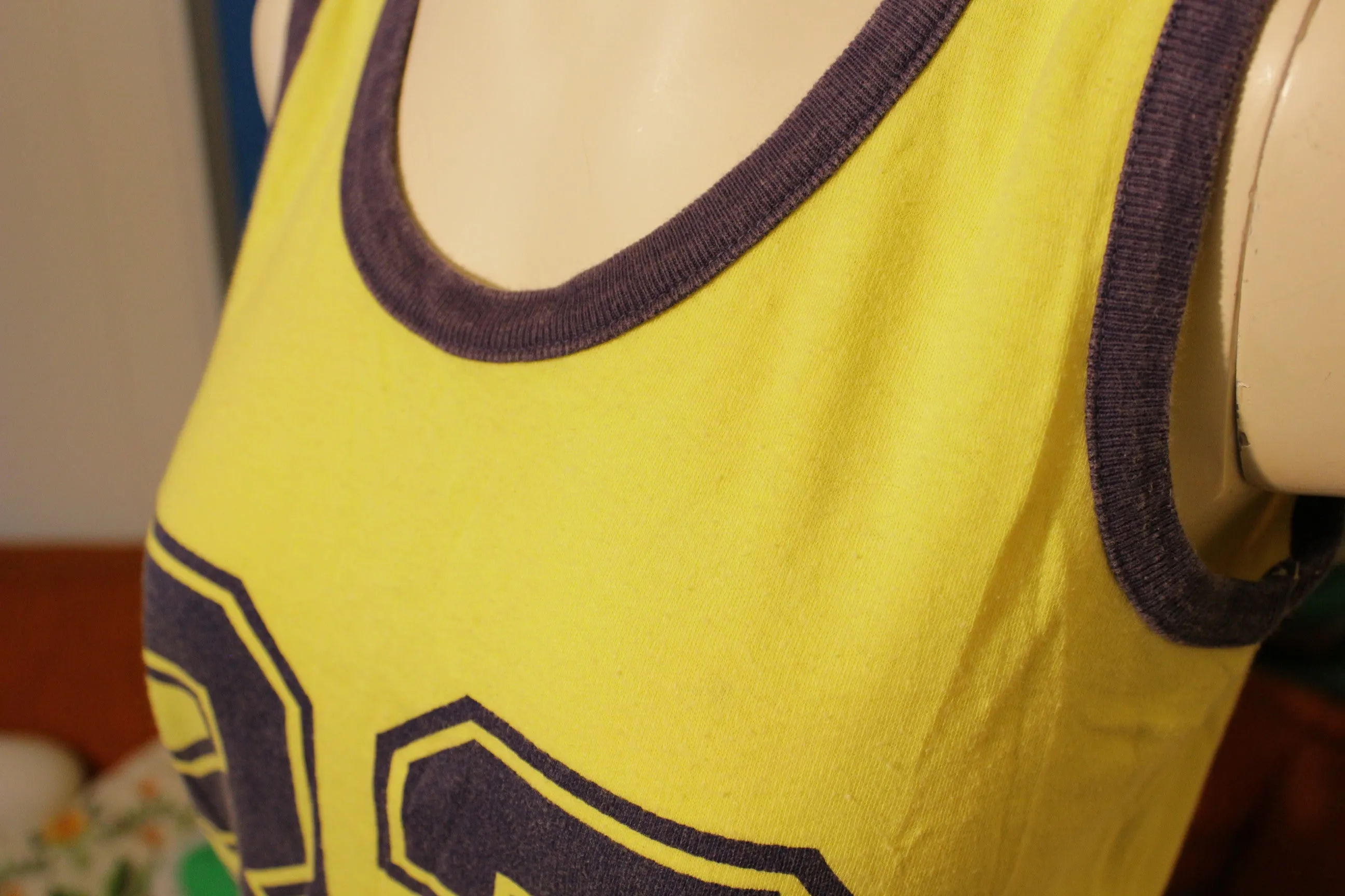 #33 Ego-Trix by Hidaco Vintage 80's 70's Yellow Tank Top