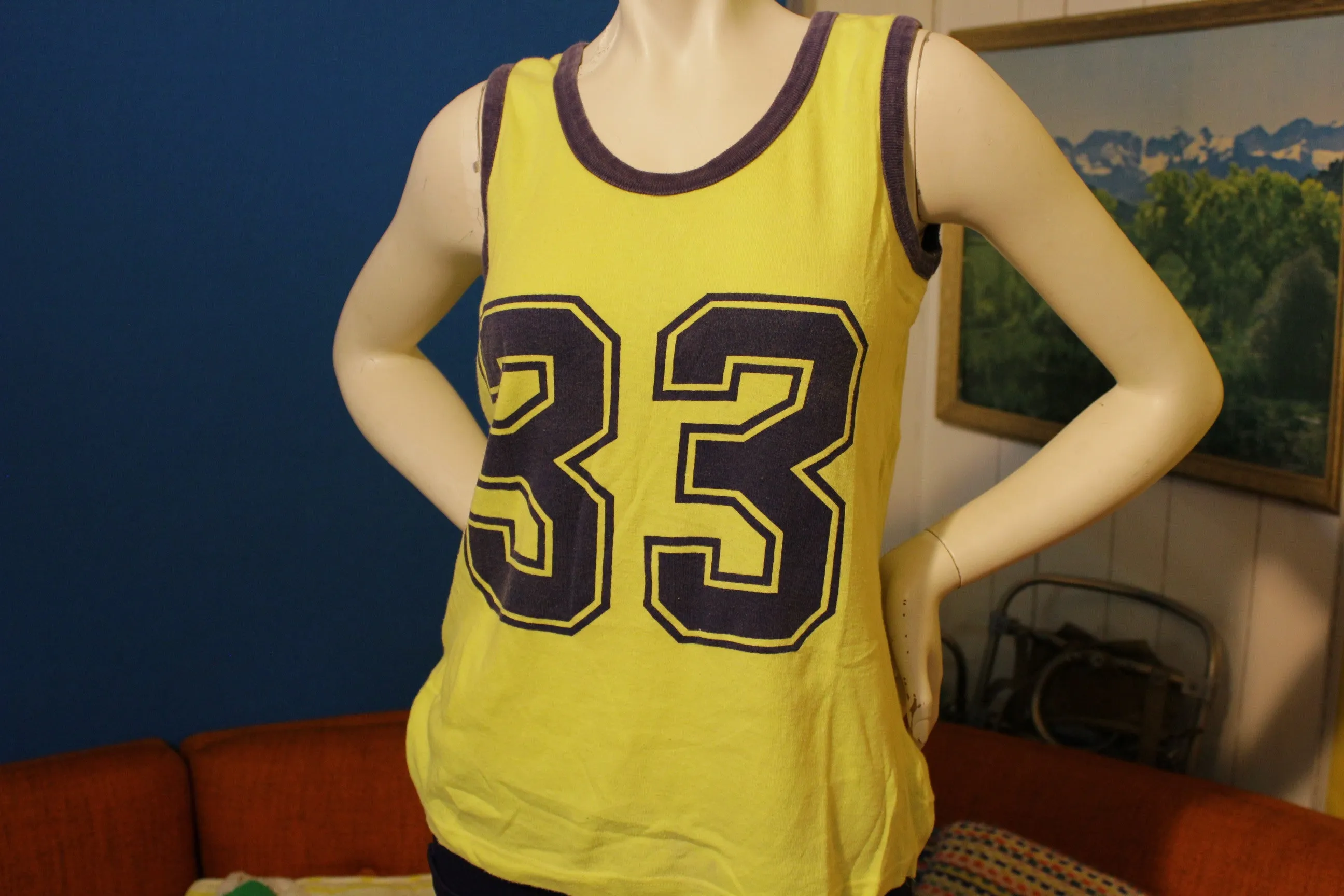 #33 Ego-Trix by Hidaco Vintage 80's 70's Yellow Tank Top