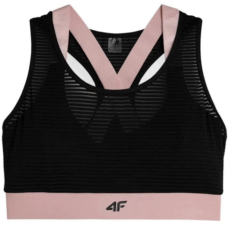 4F Womens Sports Bra - Black/Pink