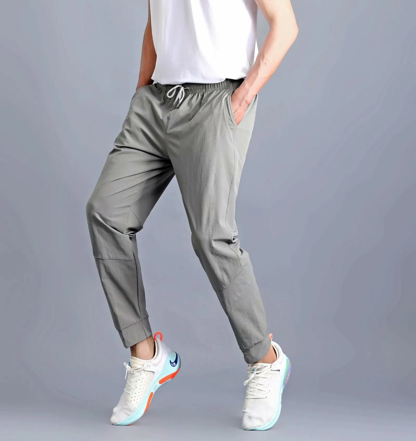 5XL Plus Size Men Casual Pants Running Fitness Sports Elasticity Breathable Thin Slim Fit Sweatpants Exercises Full Length