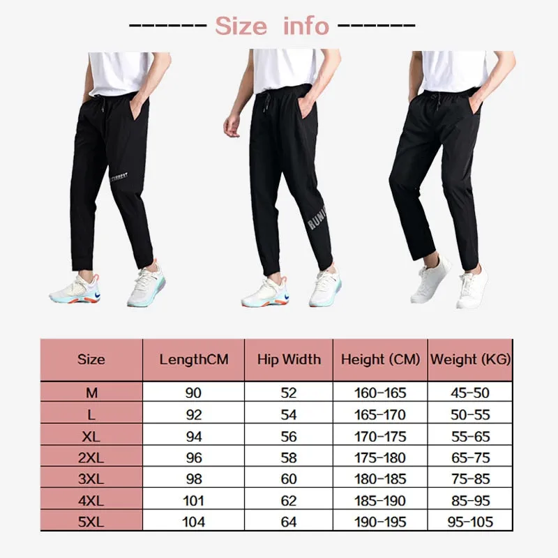 5XL Plus Size Men Casual Pants Running Fitness Sports Elasticity Breathable Thin Slim Fit Sweatpants Exercises Full Length