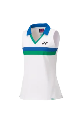 75TH Women's Sleeveless Polo Shirt 20627A [White]