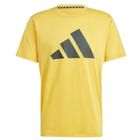 Adidas Train Essentials Feelready Logo Training Men Tennis Tee - Active Gold / Black