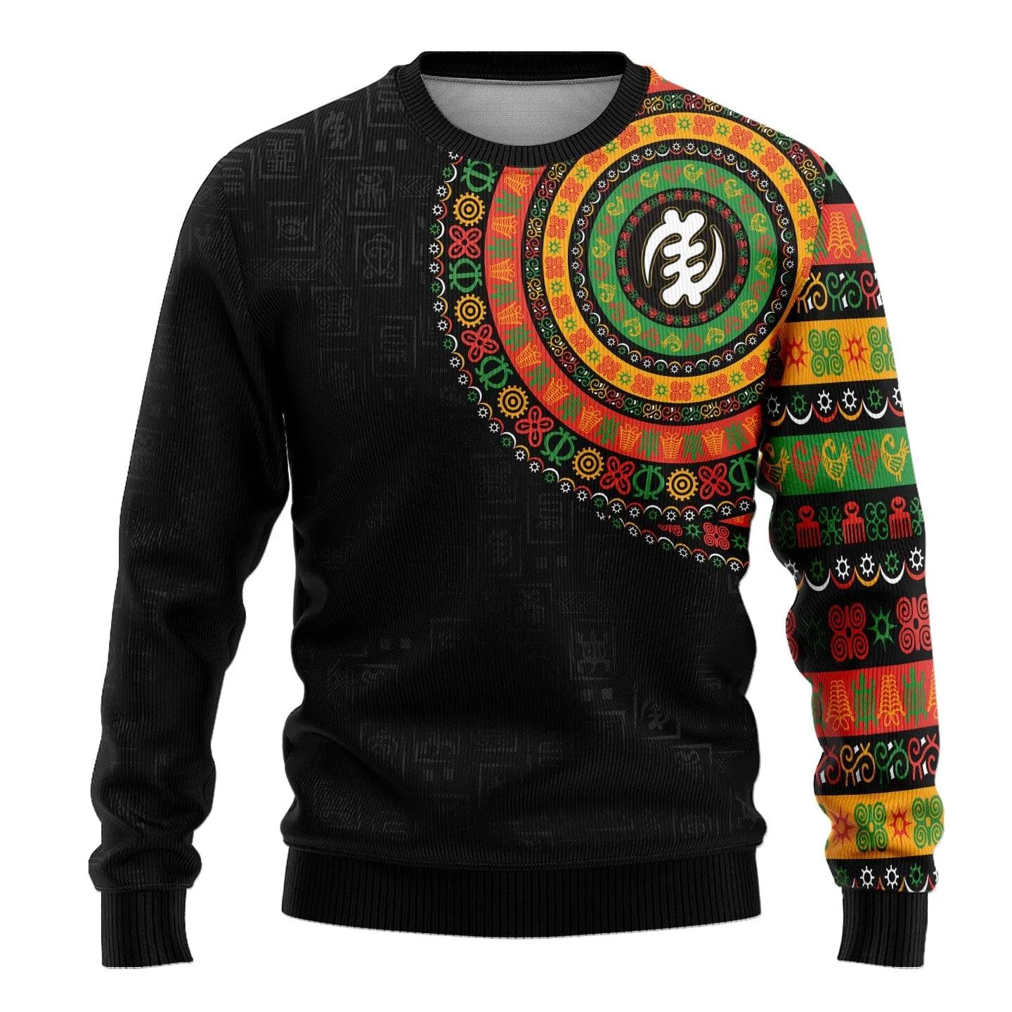 Adinkra Symbols Print Sleeve Sweatshirt