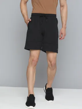 Alcis Men Black Slim Fit Drytech  Yoga Sports Shorts