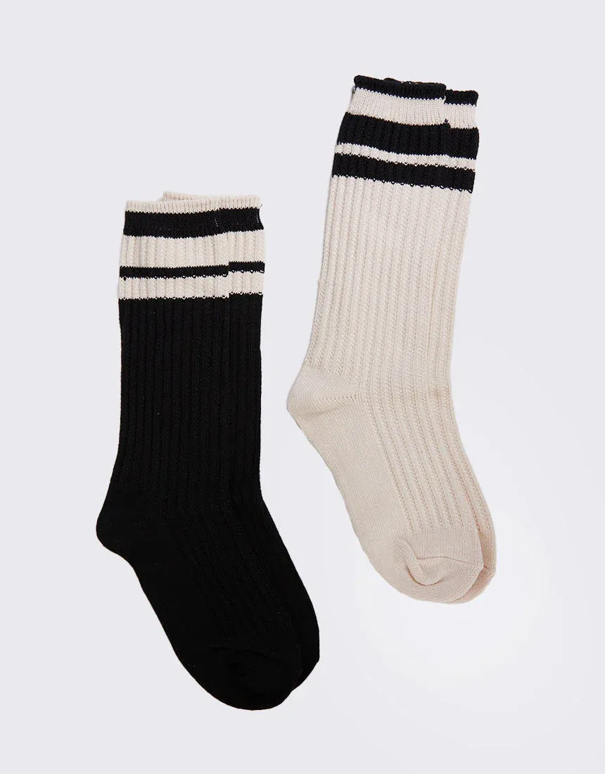 All about Eve Active Crew Sock - 2 Pack Natural/Black