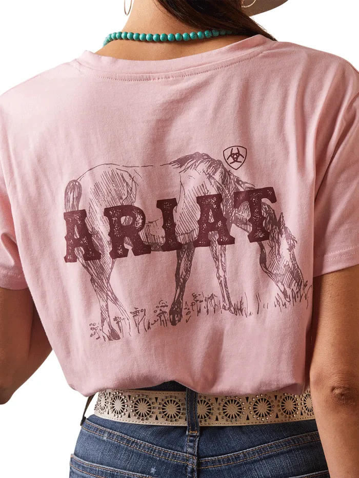 Ariat 10043410 Womens Real Grazin Tee Coral Blush