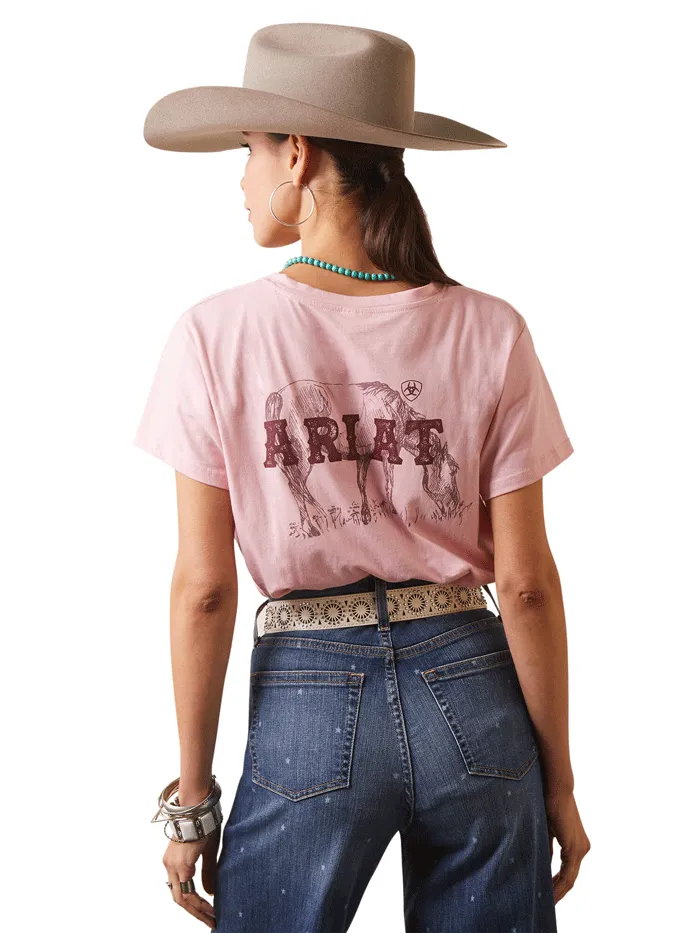 Ariat 10043410 Womens Real Grazin Tee Coral Blush