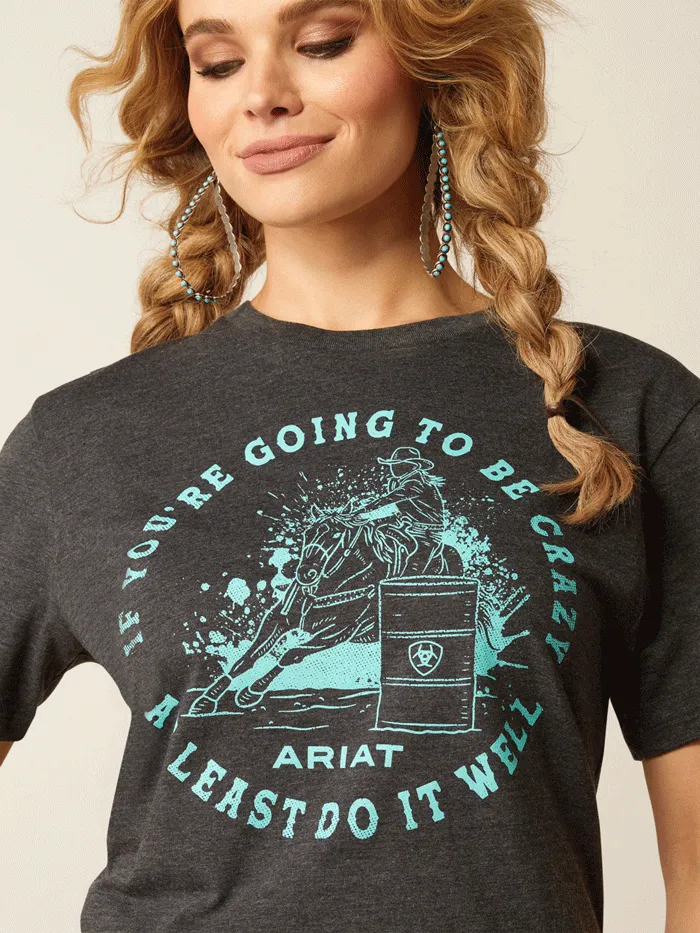 Ariat 10052028 Womens Barrel Beauty Tee Charcoal Heather