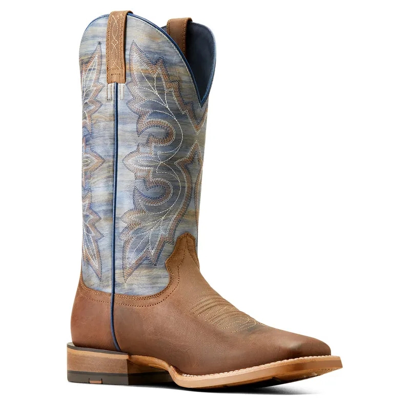 'Ariat' Men's 13" Standout Western Square Toe -  Loco Brown / Cloud Blue