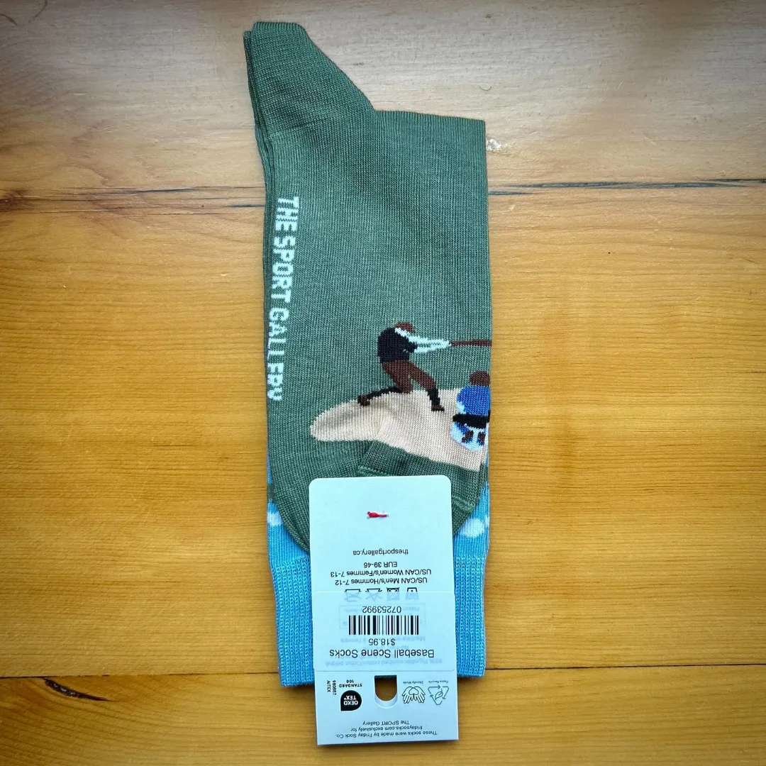 Baseball Scene Socks