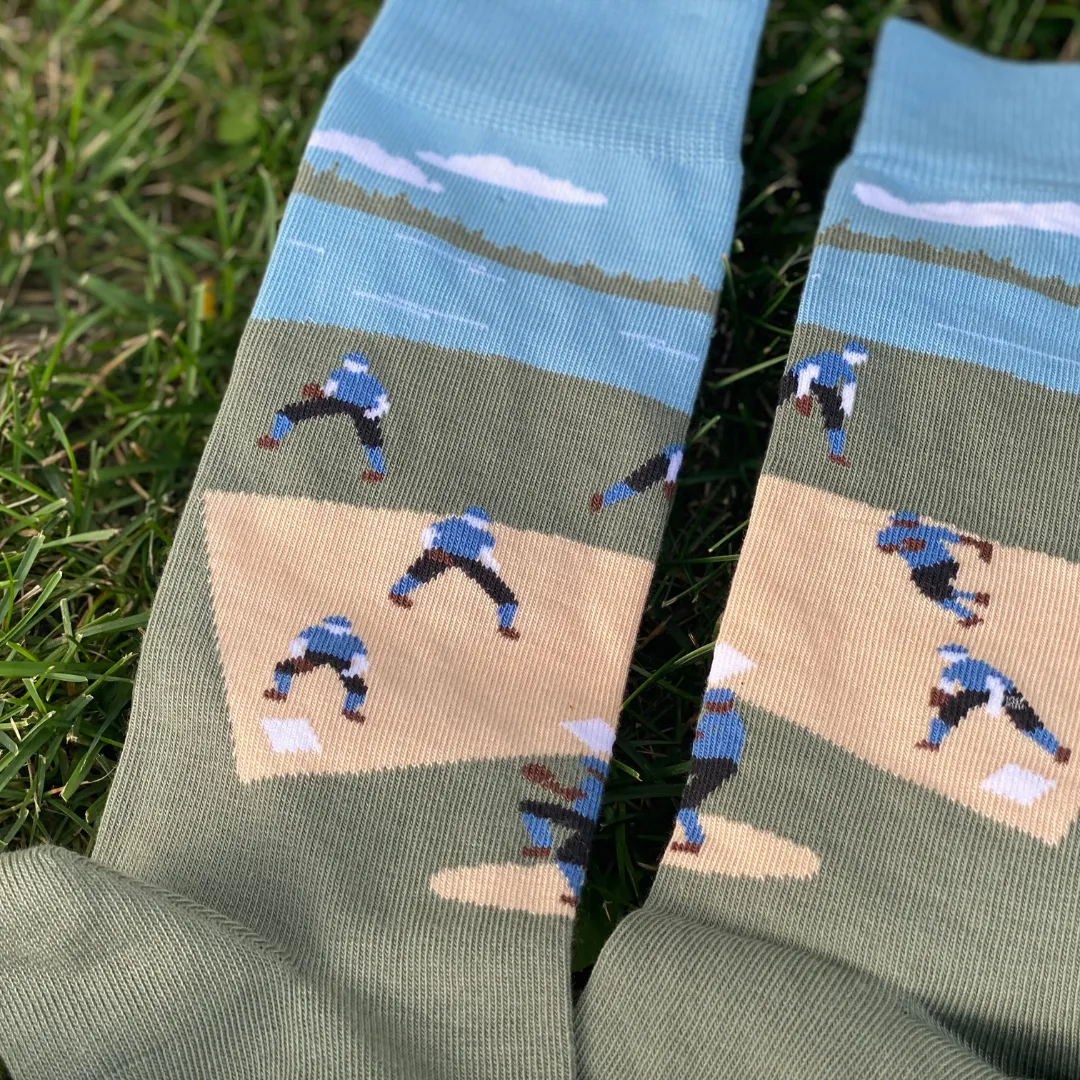 Baseball Scene Socks