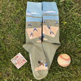 Baseball Scene Socks