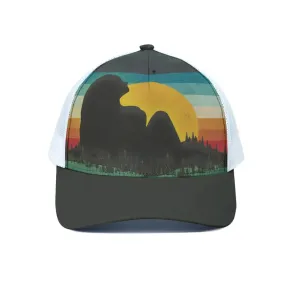 Beautiful Landscape Trucker Hat With White Half-mesh