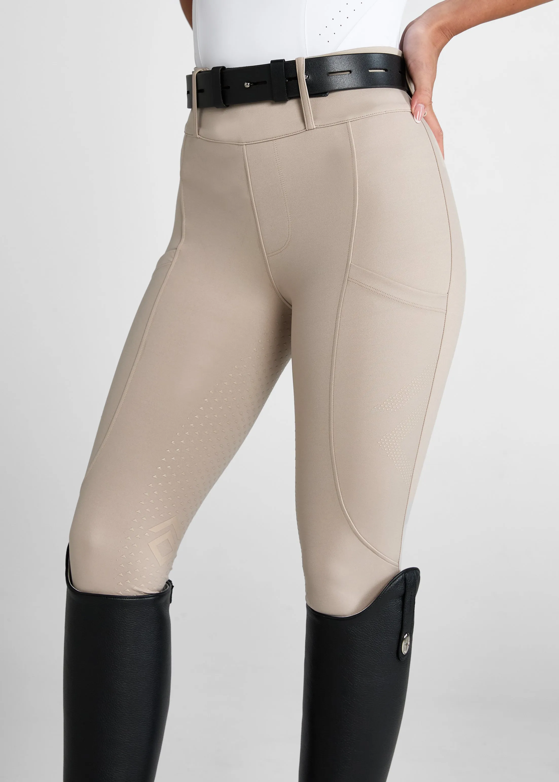 Beige Compression Breeches Full Seat