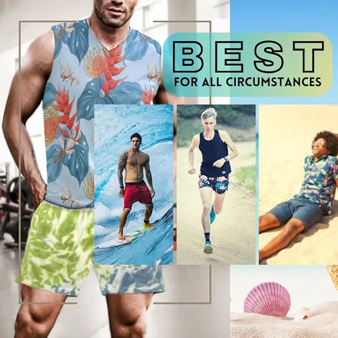 Ben Din Tie Dye Shorts Men |Quick Dry Tie Dye Swim Trunks for Men | Work Out Sweat-Absorbing |Beach Shorts for Bathing