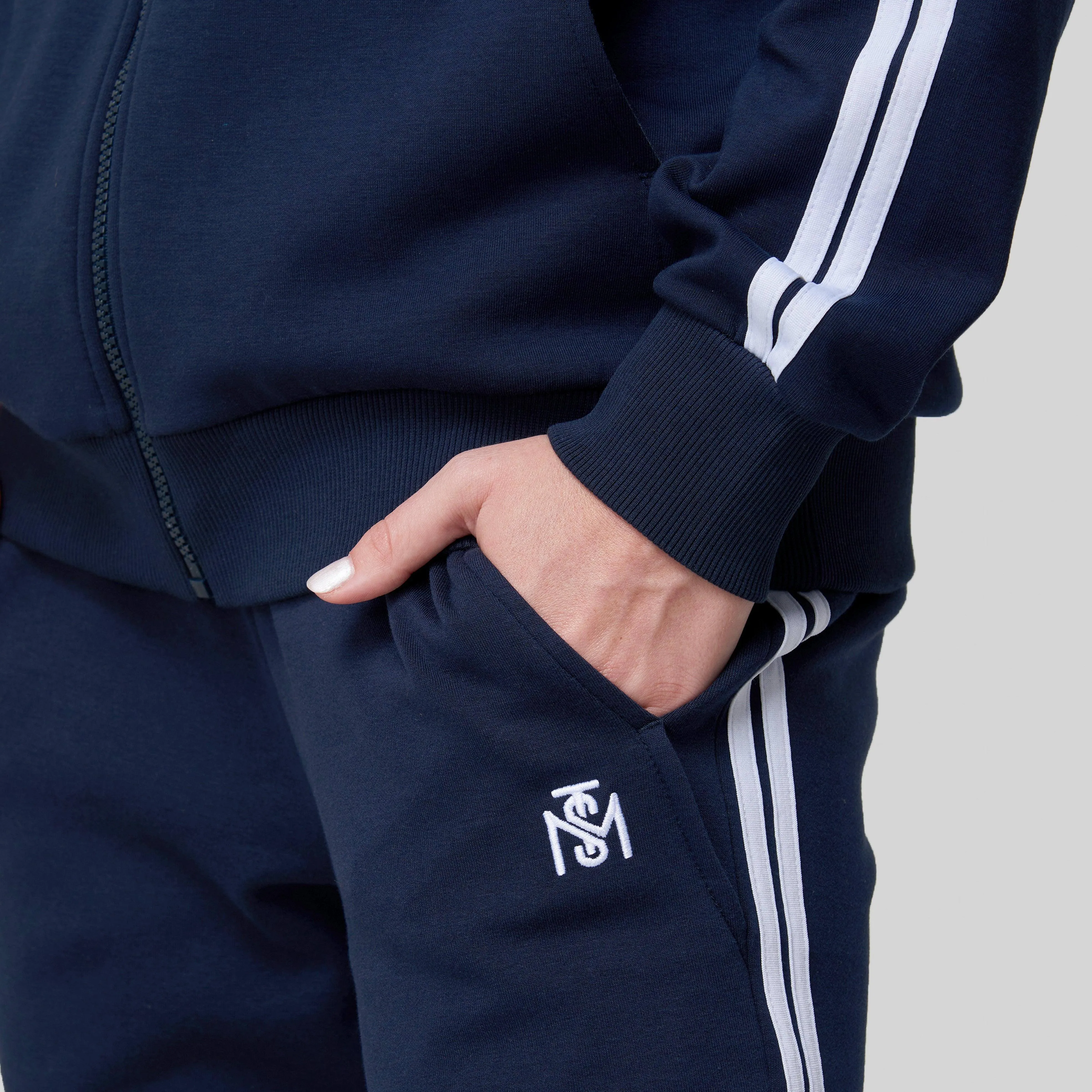 BERENICES NAVY SPORT TROUSERS