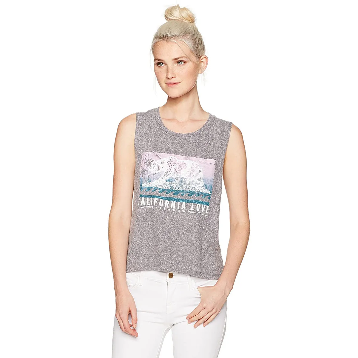 Billabong Batik Cali Bear Pocket Muscle Women's Tank Shirts (Brand New)