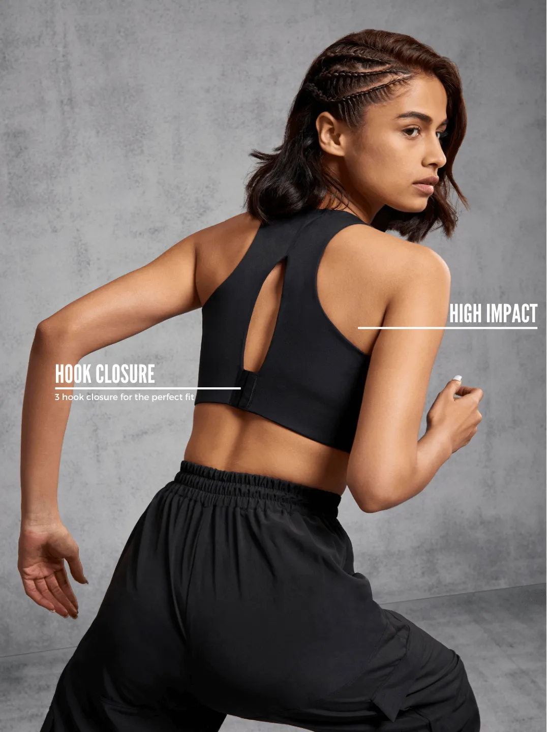 Black High Impact Action Bra and 7/8 Leggings