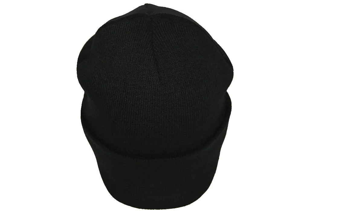 Black turn up beanie, with official patch