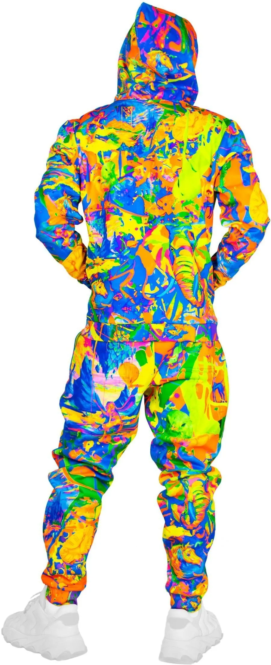 Blacklight Hoodie UV Fluorescent Neon Elegant Elephant