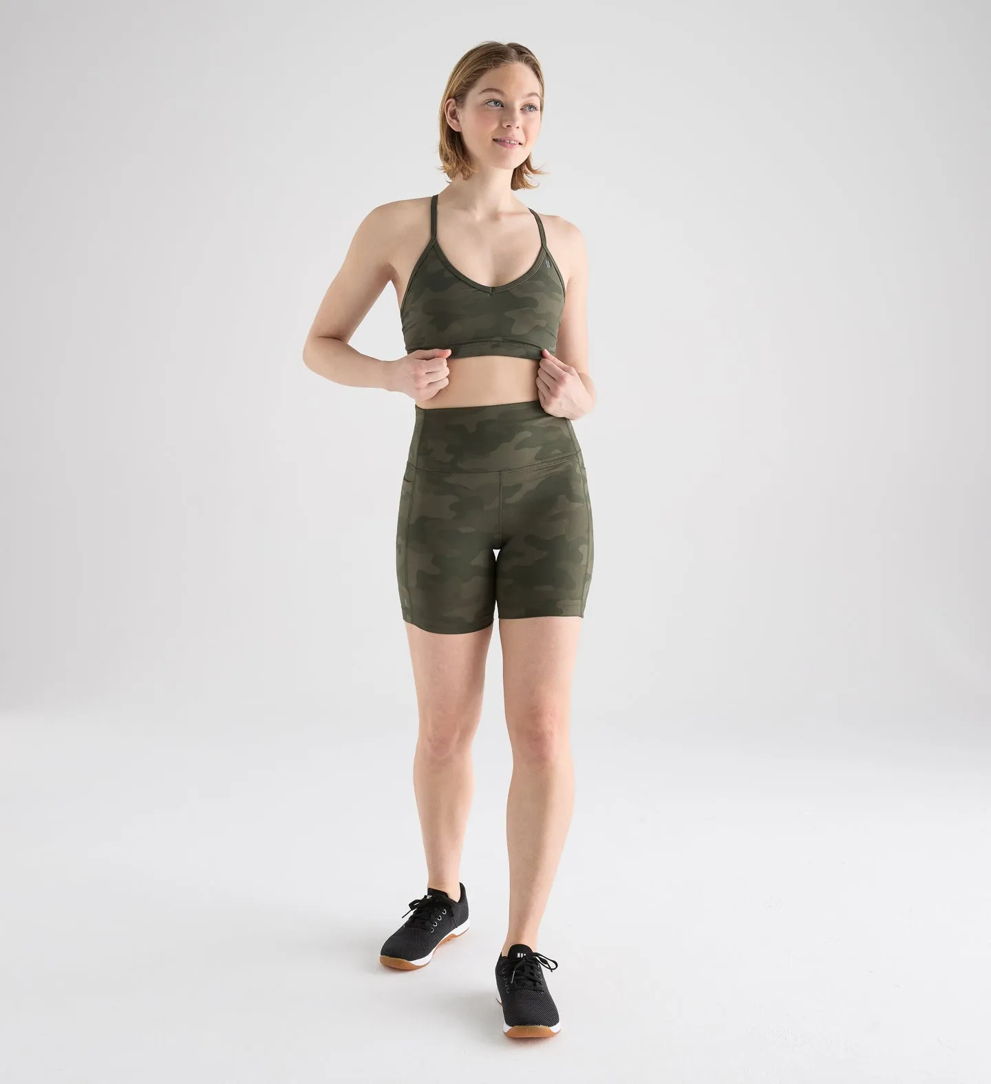 Camo Matte V-Neck Sports Bra