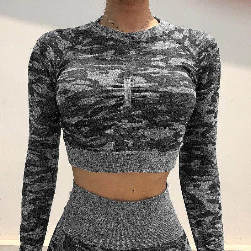 Camo Seamless Workout Crop Top