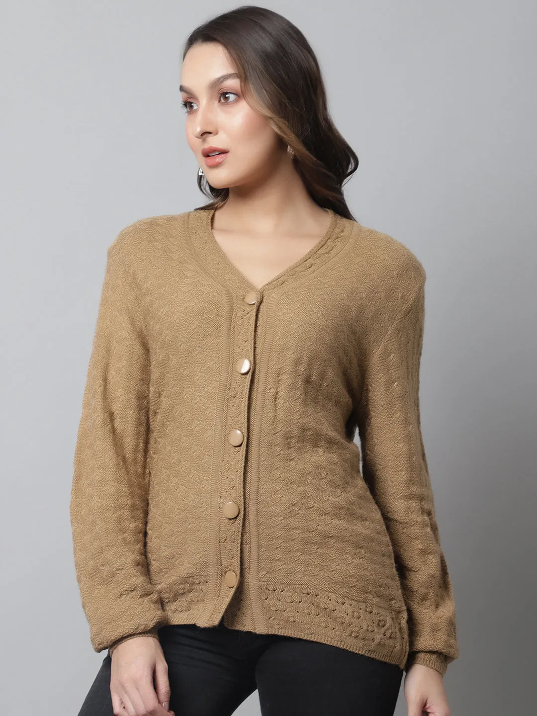 Cantabil  Women Beige Sweater