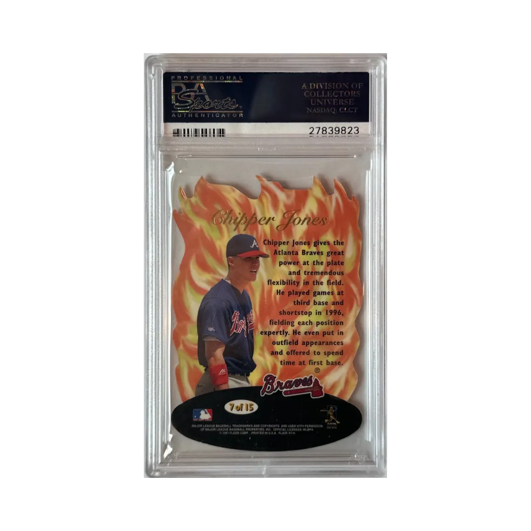 Chipper Jones PSA 10 1997 Flair Showcase Hot Gloves Baseball Die Cut Card - POP 4!