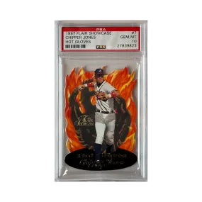 Chipper Jones PSA 10 1997 Flair Showcase Hot Gloves Baseball Die Cut Card - POP 4!