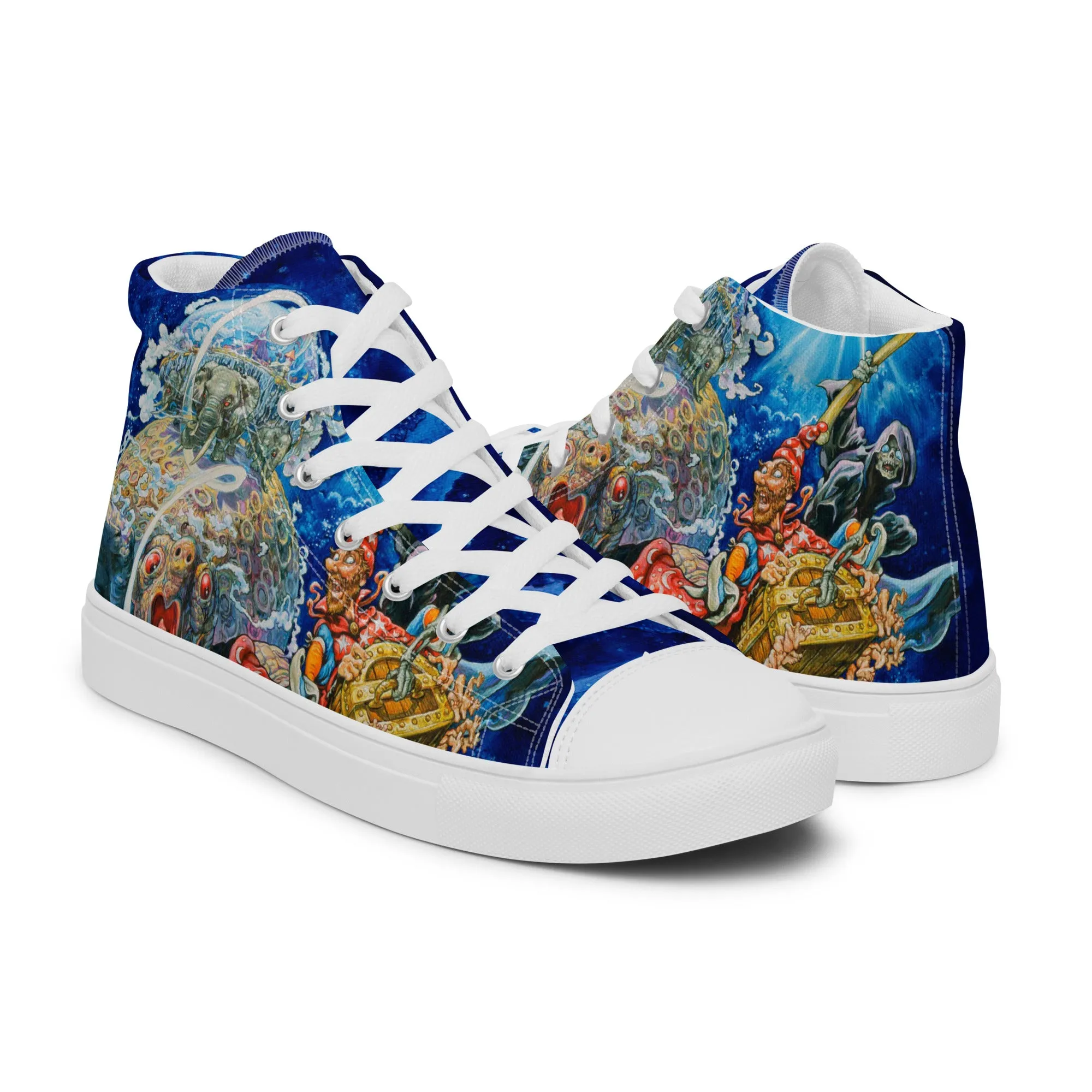 Discworld III Men’s High Top Canvas Shoes - Free shipping! *US SIZES SHOWN! USE CHART!