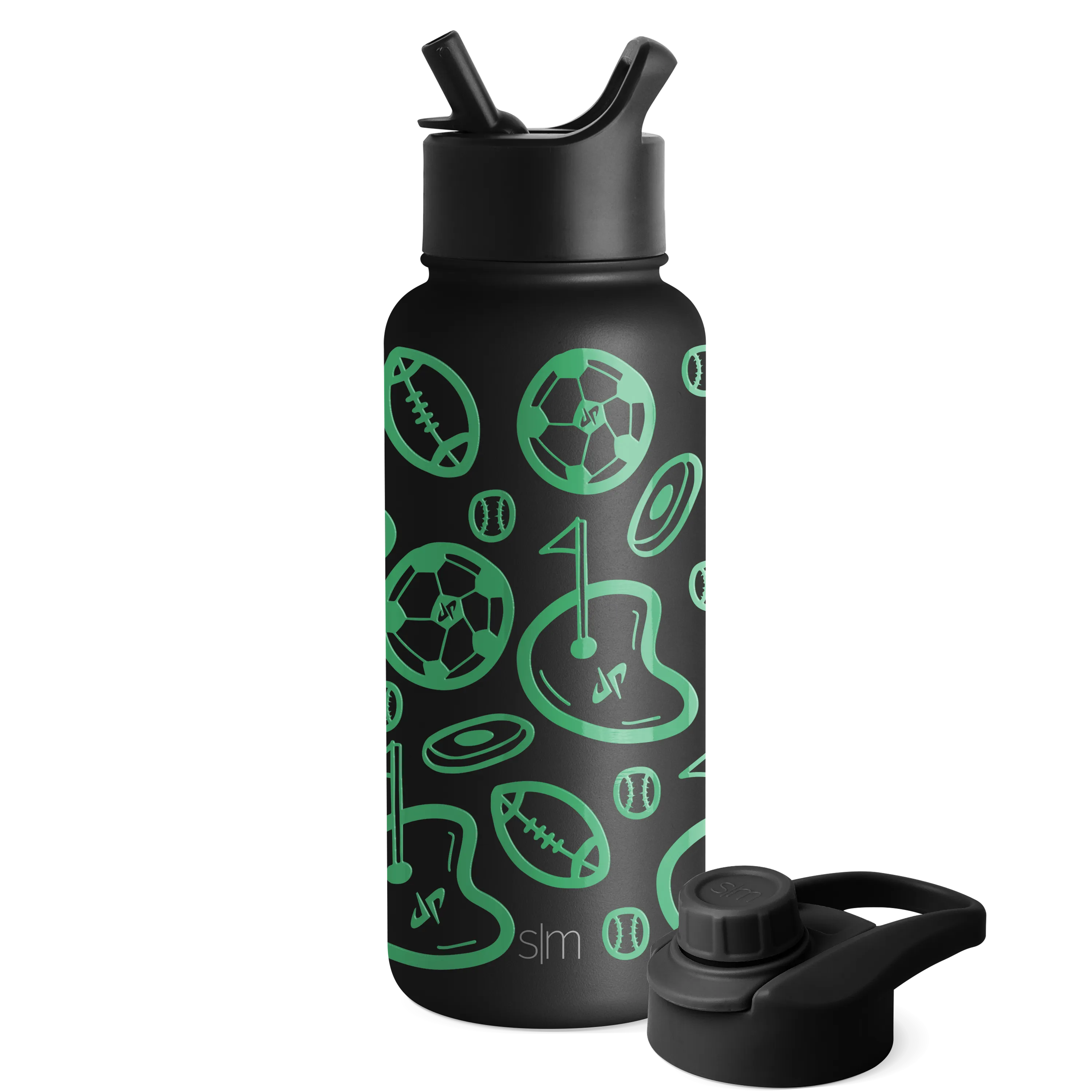 Dude Perfect Summit Water Bottle with Straw Lid and Chug Lid