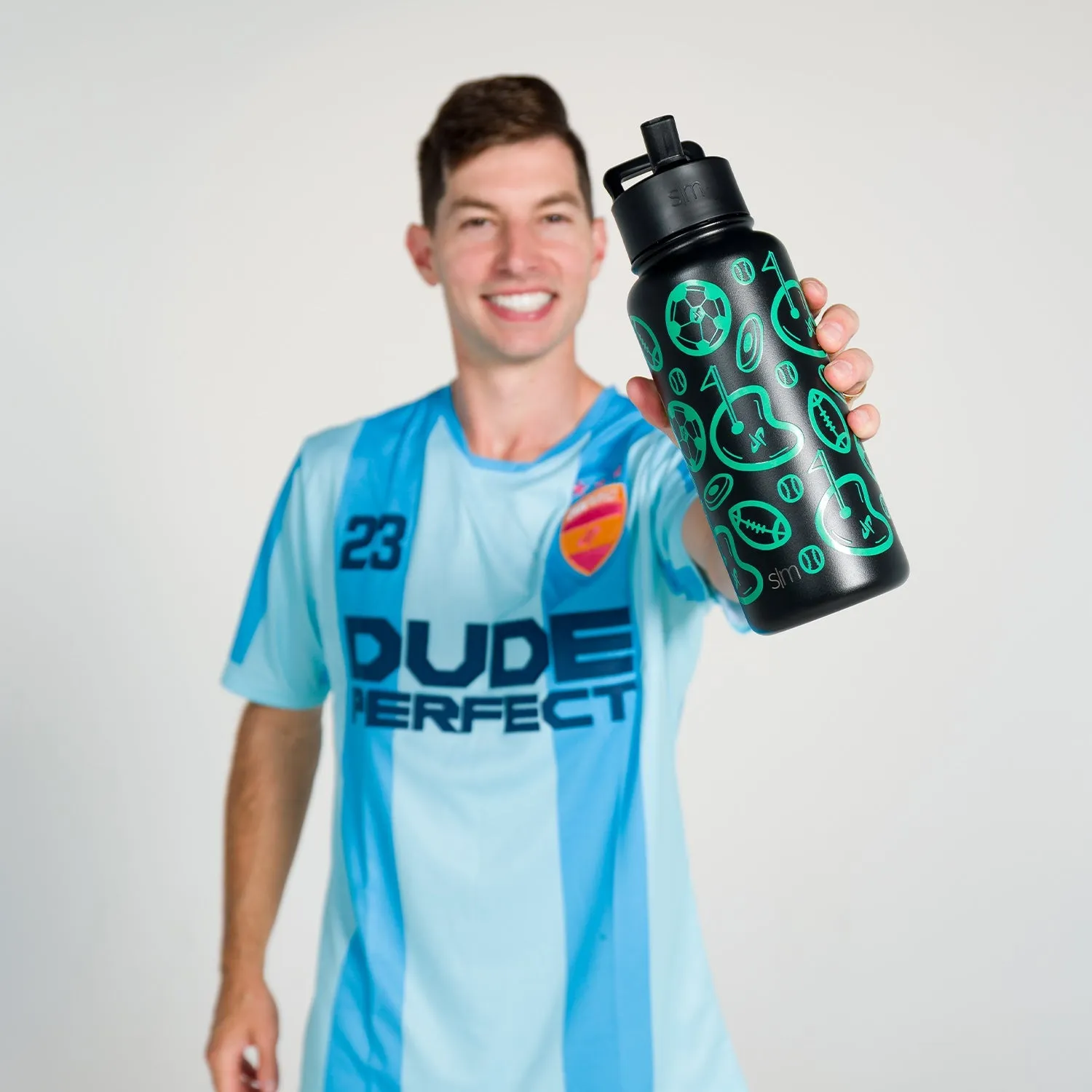 Dude Perfect Summit Water Bottle with Straw Lid and Chug Lid