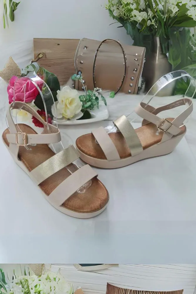 Foil Buckle Strap Sandal