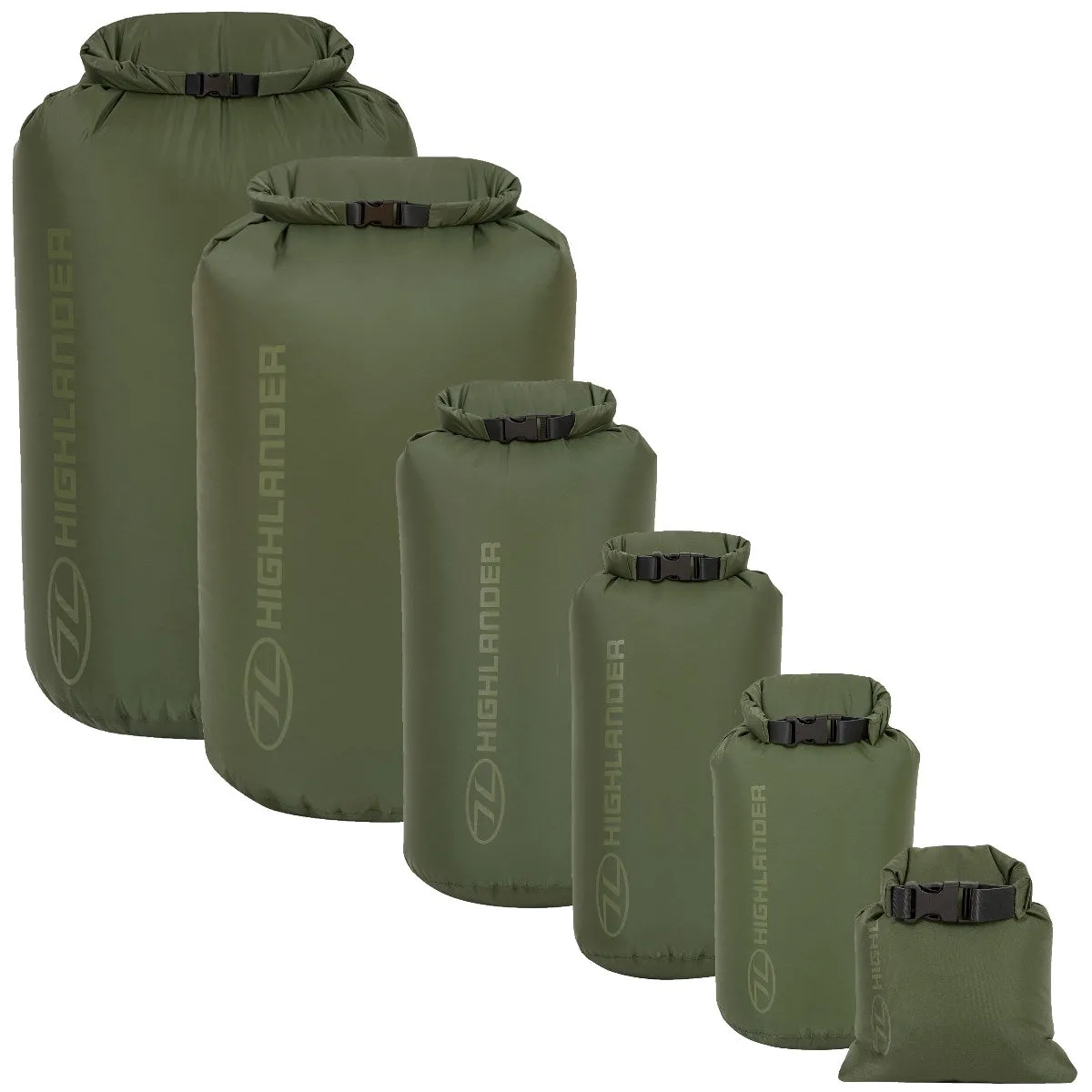 Highlander Olive Green Waterproof Dry Bags 1-140L