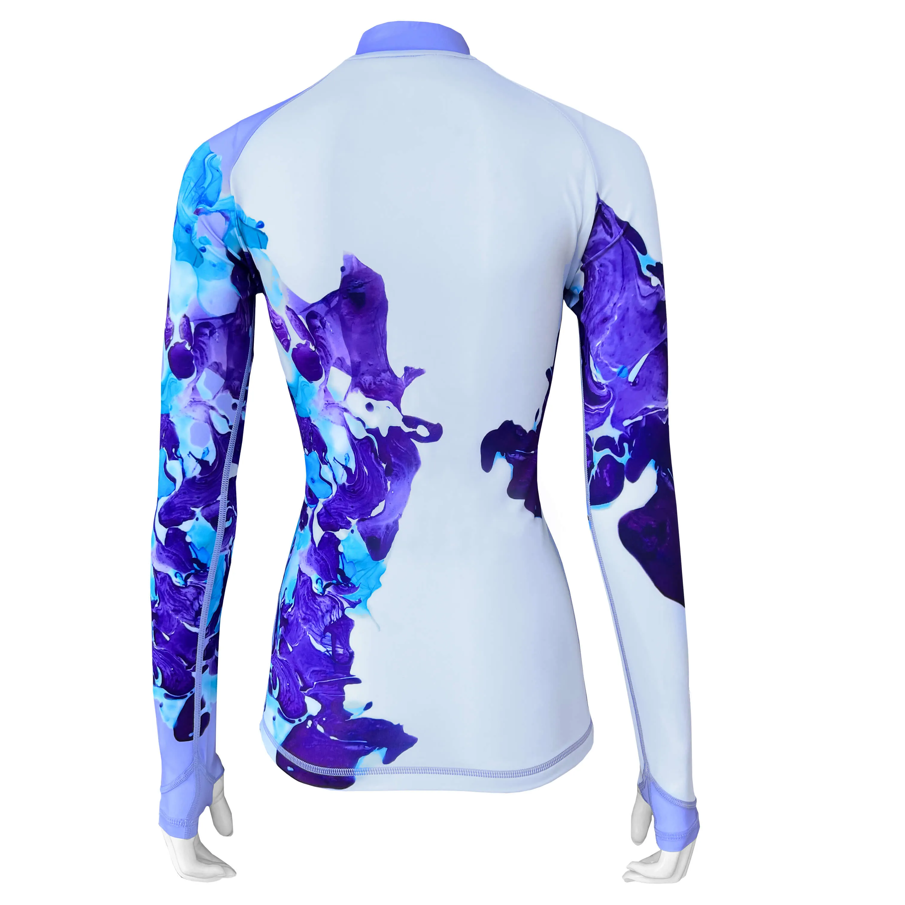 Long Sleeve Rash Guard for Women UPF 50  | Art - Marble Dusk