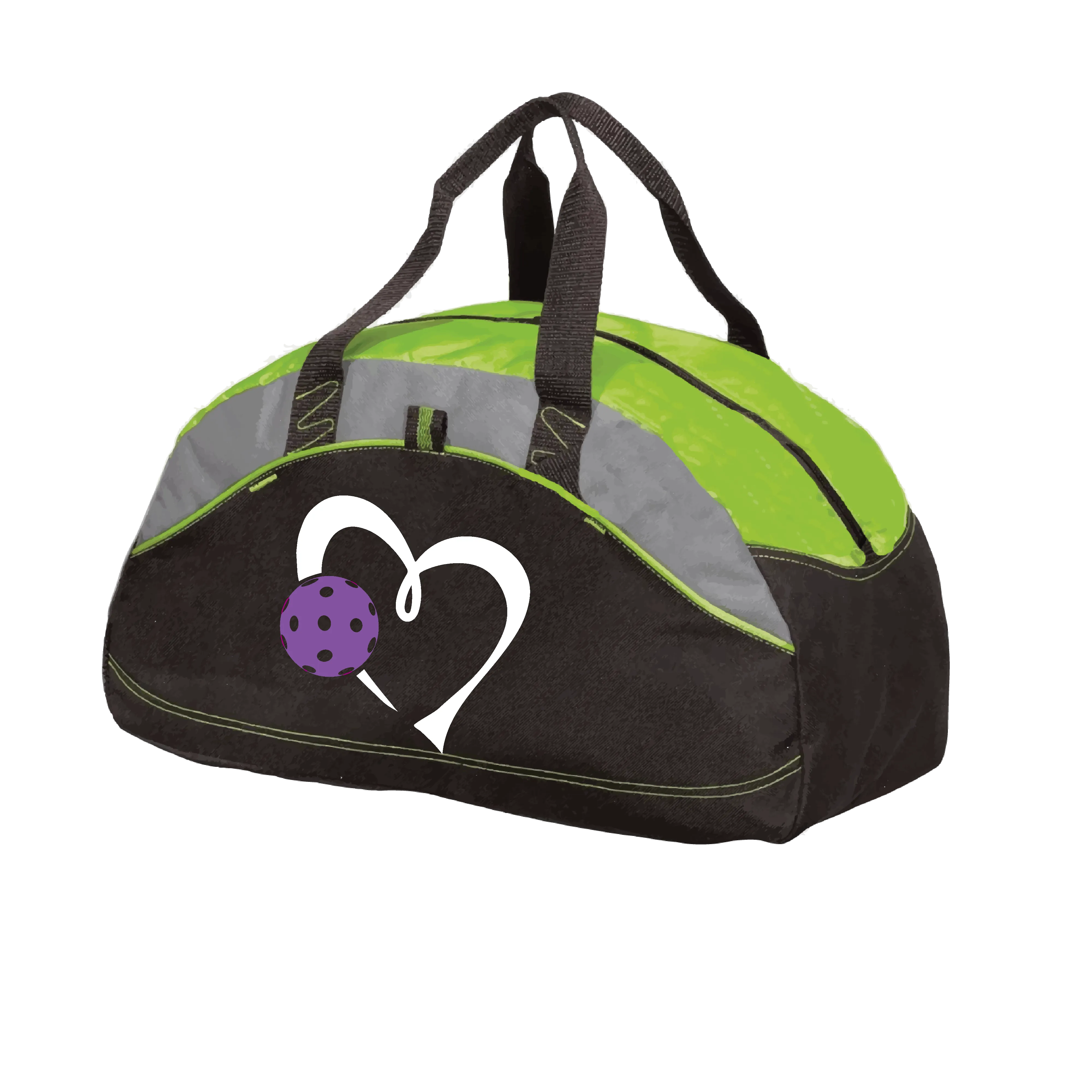 Love Pickleball Heart (Purple) | Pickleball Sports Duffel | Medium Size Court Bag