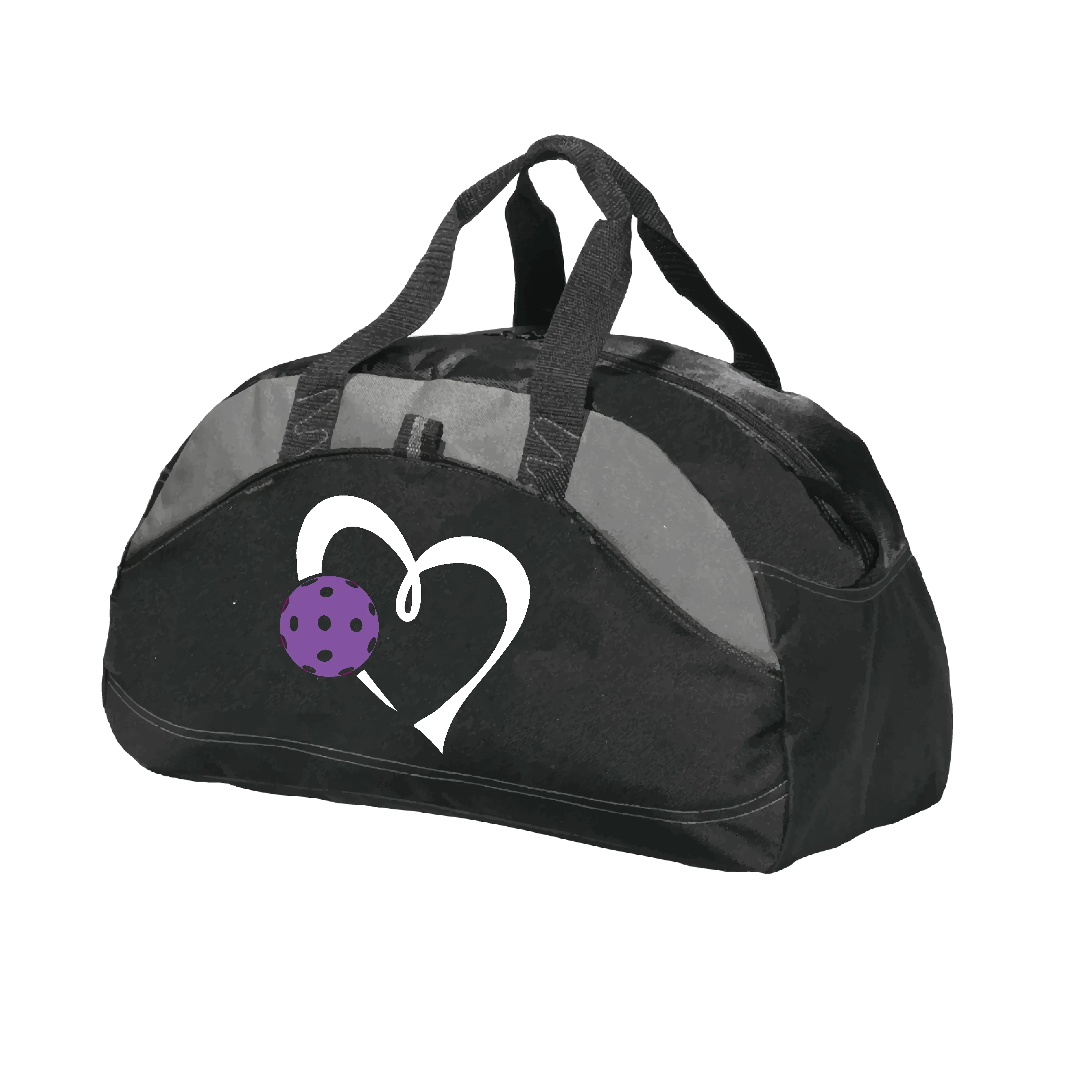 Love Pickleball Heart (Purple) | Pickleball Sports Duffel | Medium Size Court Bag