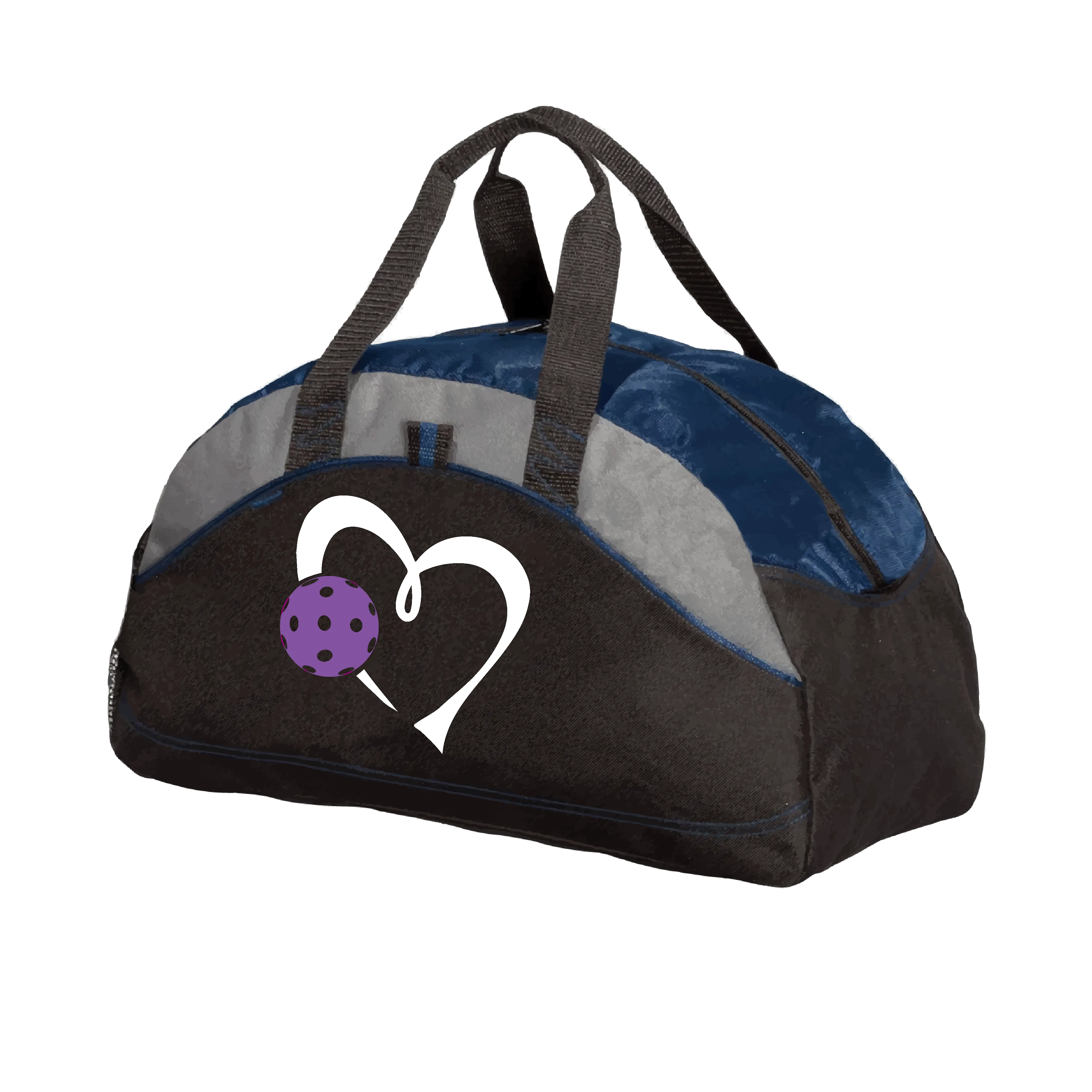 Love Pickleball Heart (Purple) | Pickleball Sports Duffel | Medium Size Court Bag