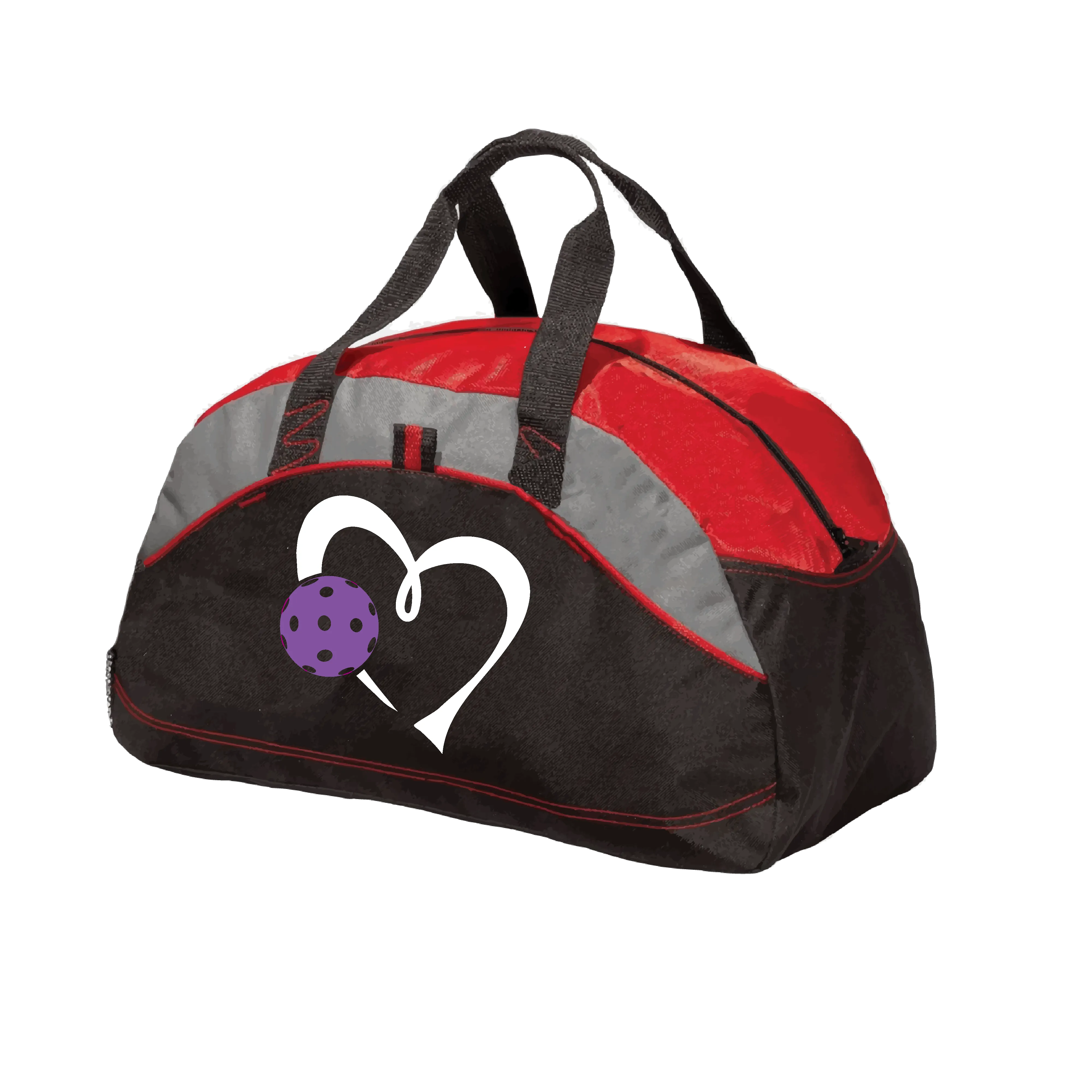 Love Pickleball Heart (Purple) | Pickleball Sports Duffel | Medium Size Court Bag