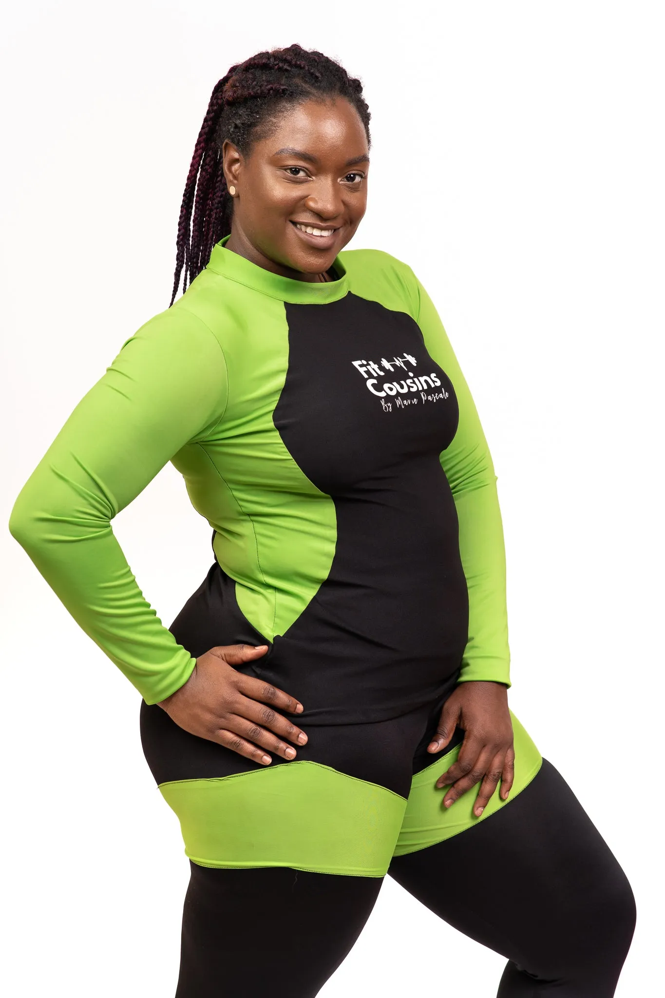 Marie's Daring Green Long Sleeves Workout Wear for Women - FULL SET