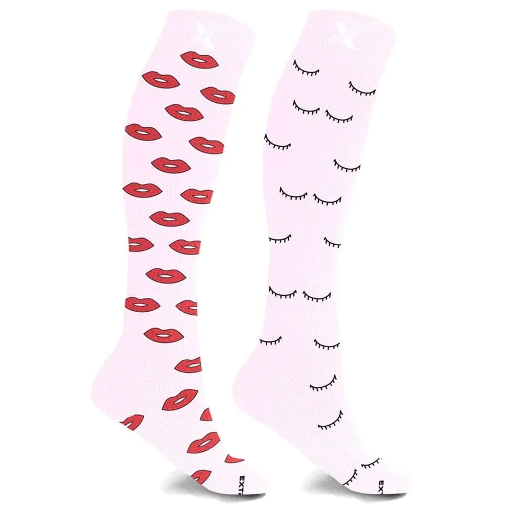 Mismatched: Lips & Lashes Compression Socks