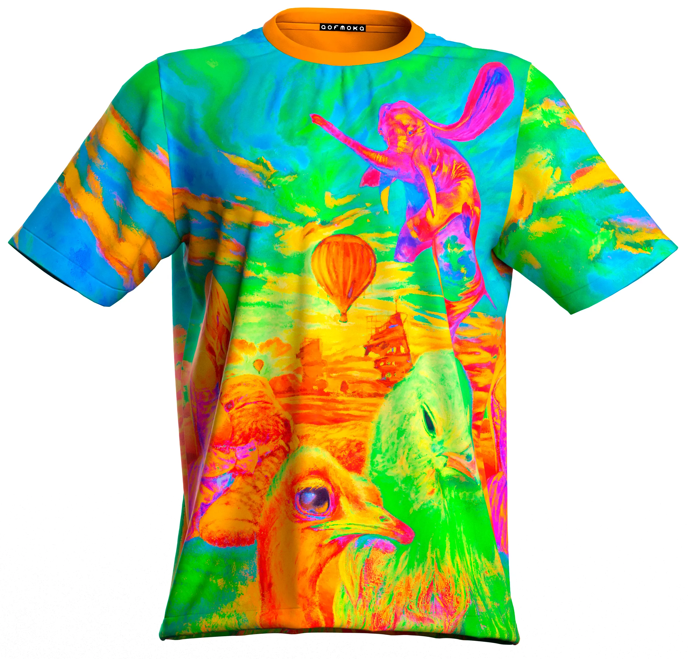 Neon Blacklight Reactive Tshirt Glow in UV Fluorescent Birds