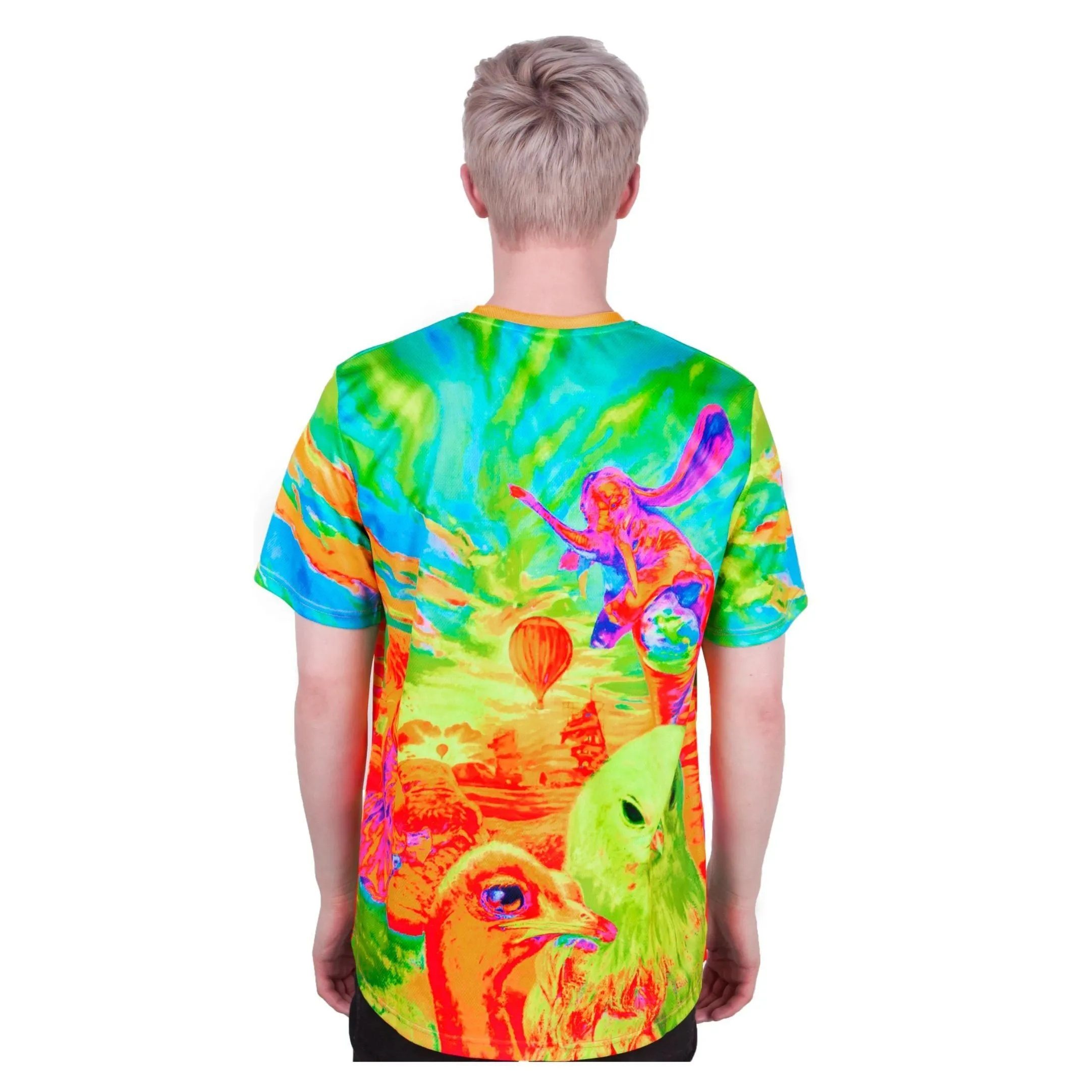 Neon Blacklight Reactive Tshirt Glow in UV Fluorescent Birds