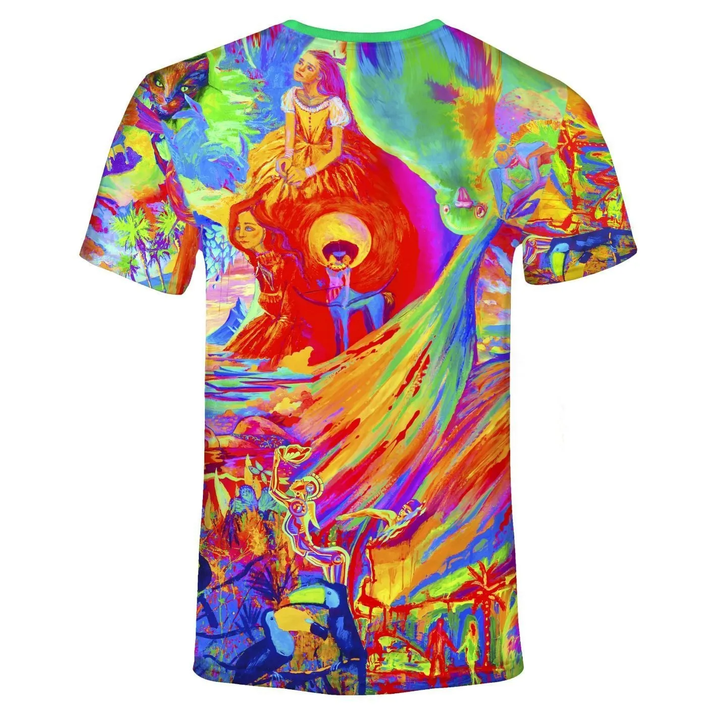 Neon Tee Shirt Glow in Blacklight Handmade Dream Away