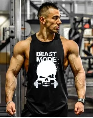 New Skull Beast Gyms Clothing Bodybuilding Tank Top Men Fitness Singlet Sleeveless Shirt Golds Cotton muscle Vest for man