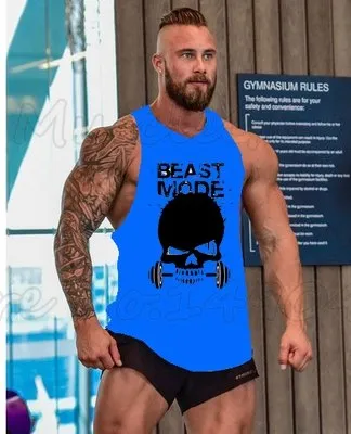 New Skull Beast Gyms Clothing Bodybuilding Tank Top Men Fitness Singlet Sleeveless Shirt Golds Cotton muscle Vest for man